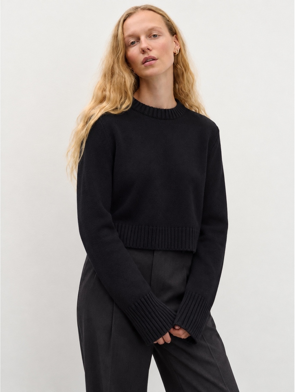 ABOUT YOU x Marie von Behrens Silk Cashmere Black Oversized Knit Sweater 38